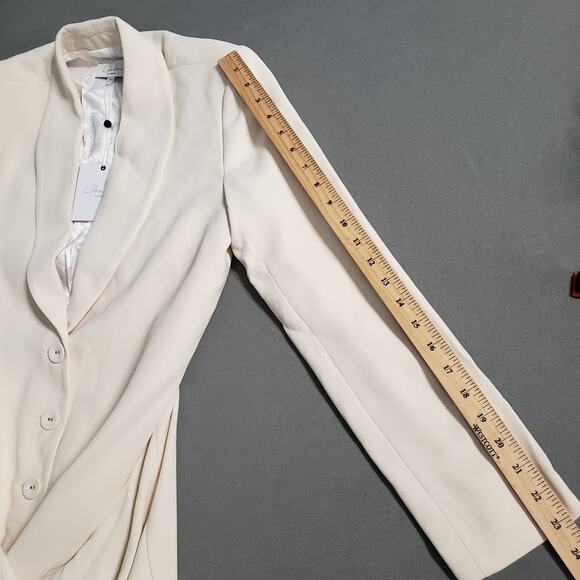 L'Academie Los Angeles Front Tie Blazer Dress in Cream Size Small Revolve - Picture 10 of 11
